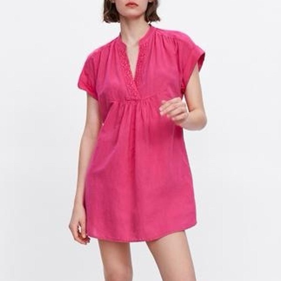 Zara Dresses & Skirts - EUC Zara Linen-look Mini Dress Size L